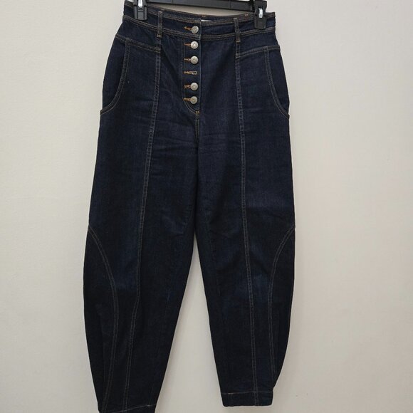 👖 ULLA JOHNSON High-Waisted Button-Fly Jeans Size 0 - Picture 2 of 7